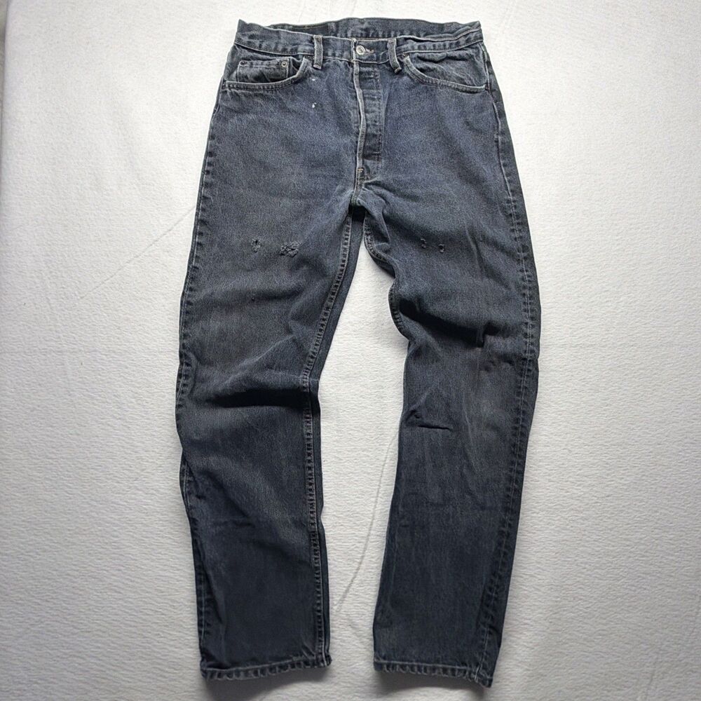 Vintage 90s Levi’s 501 Button Fly Jeans Dark Wash Dated 1991 Mens 34×32 (31x31)